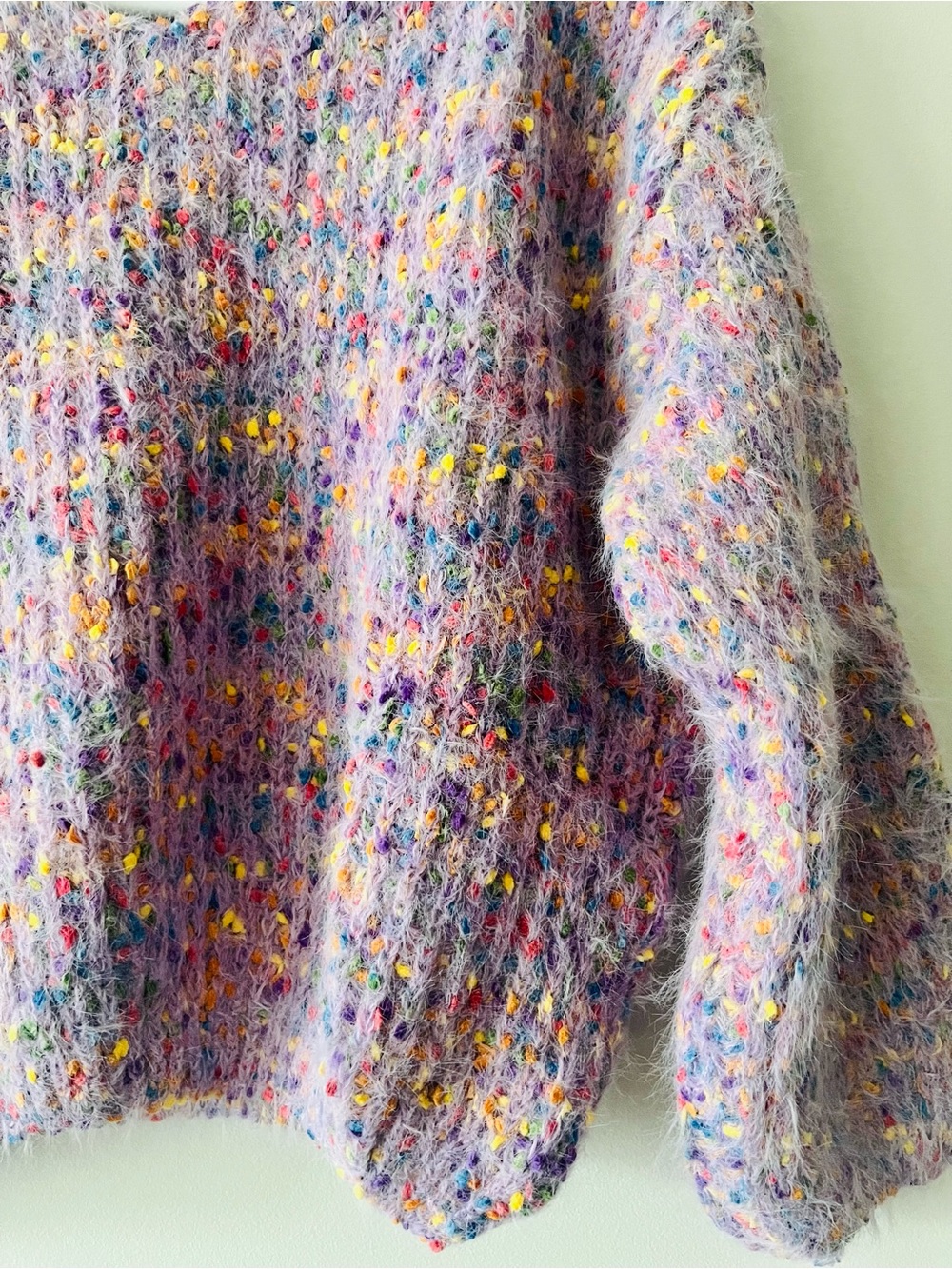 Fuzzy Purple Speckle Sweater - Picture 3 of 4
